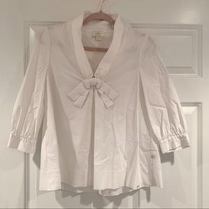 Kate Spade Cotton White tie neck blouse